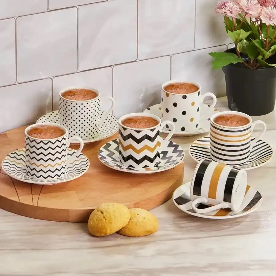 Karaca Nossa 6 Kişilik 80 ml Kahve Fincanı Takımı Modern ve Şık Tasarım