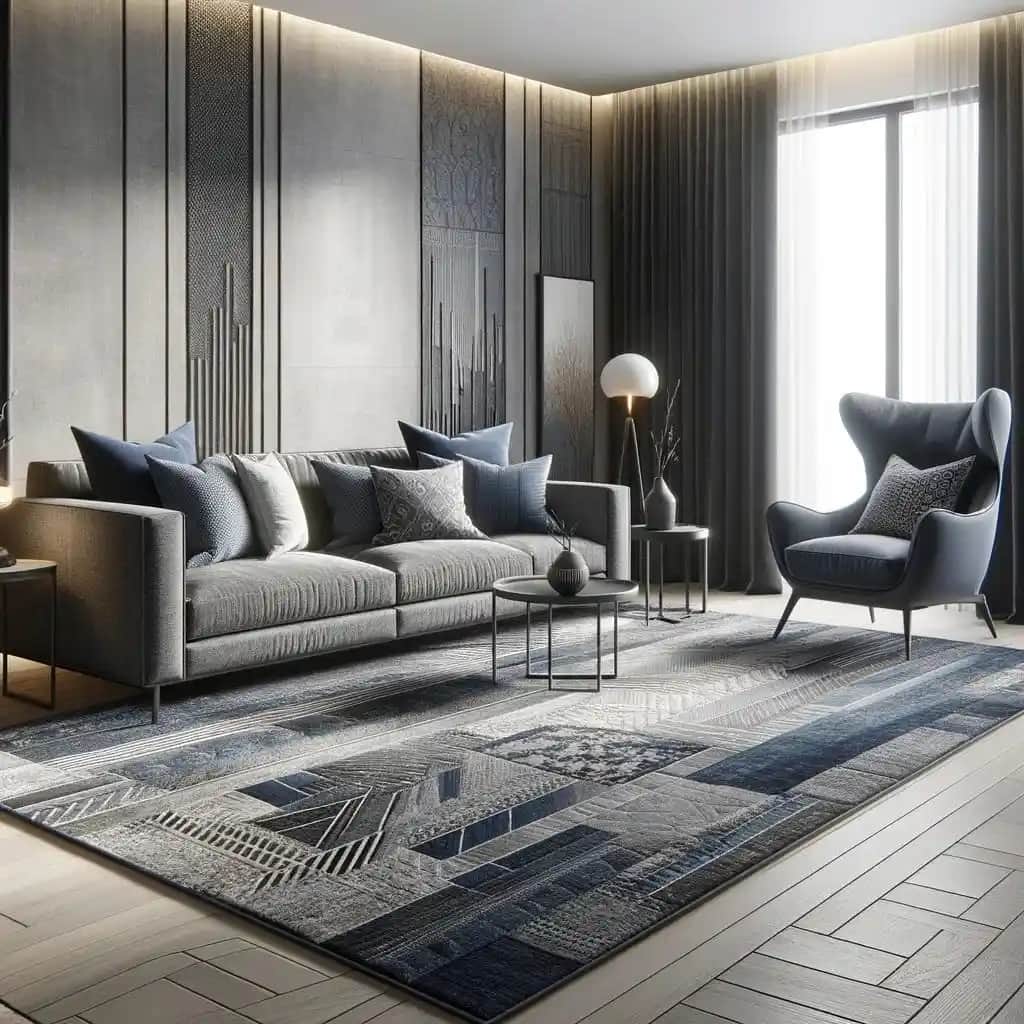 Lacivert Koltuklara Uygun Halı Seçimi: Renk, Desen ve Dekorasyon İpuçları