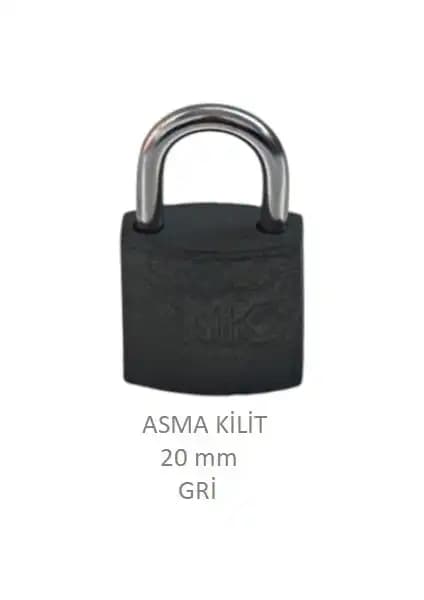 Adilon Asma Kilit 20MM Gri Güvenlik ve Kullanım Kolaylığı Sunan Dayanıklı Kilit