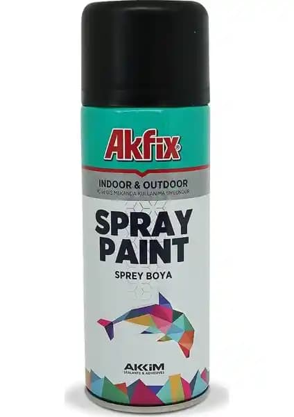 Akfix Akrilik Sprey Boya 400ml Mat Siyah Yüksek Kalite ve Çok Yönlü Kullanım