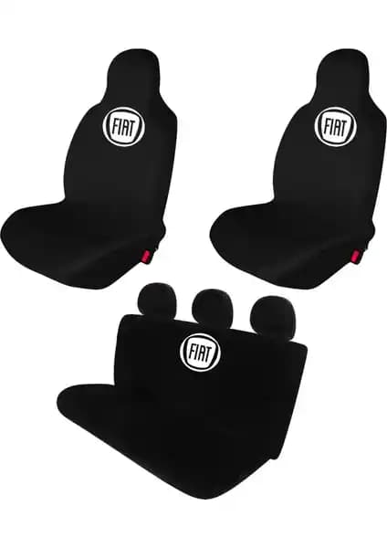 Antwax Fiat Egea İçin Siyah Marka Logo Baskılı Penye Oto Koltuk Kılıfı