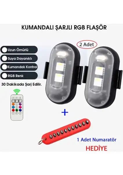 Babikamium Kumandalı Şarjlı Çift RGB LED Flaşör Detaylı Tanıtım ve Özellikleri