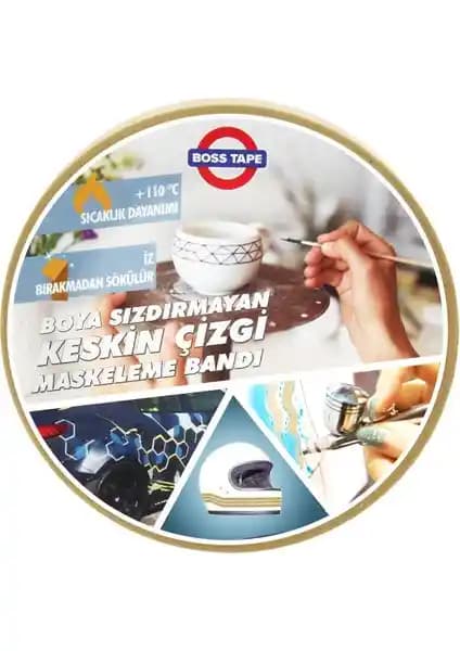 Boss Tape Bükülebilir Keskin Kenar Maskeleme Bandı - Yüksek Performans ile Temiz Çizgiler
