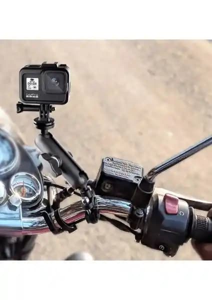 Fimtech Motosiklet ve Bisiklet Gidona Montajlı Ayarlanabilir Kamera Tutucu Aparat