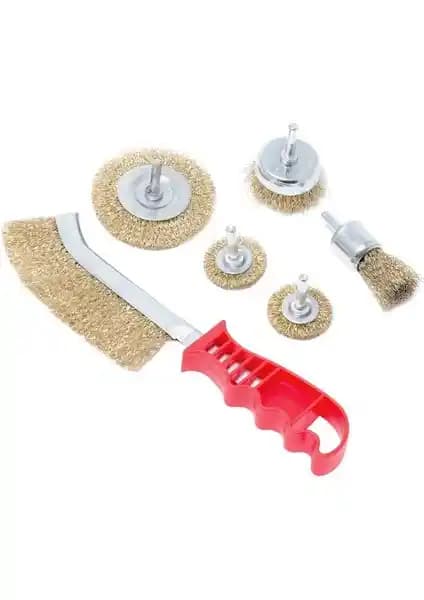 Forsage Tel Fırçe Seti 6 Parça Paslanmaz Çelik Dayanıklı ve Çok Amaçlı Temizlik Aracı