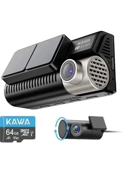 Kawa D11 2 Kameralı 4K ve 1080P Araç Kamerası Gelişmiş Sensör ve Yapay Zeka Destekli