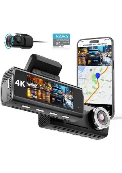 Kawa D8 2 Kameralı 4K ve 1080P Araç Kamerası Gelişmiş Teknoloji ve Güvenlik Özellikleriyle