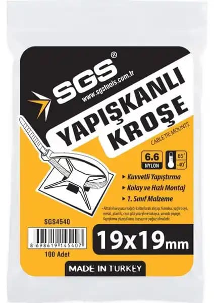 SGS Kroşe Yapışkanlı 19x19 mm: Dayanıklı ve Kolay Kullanımlı Montaj Çözümü