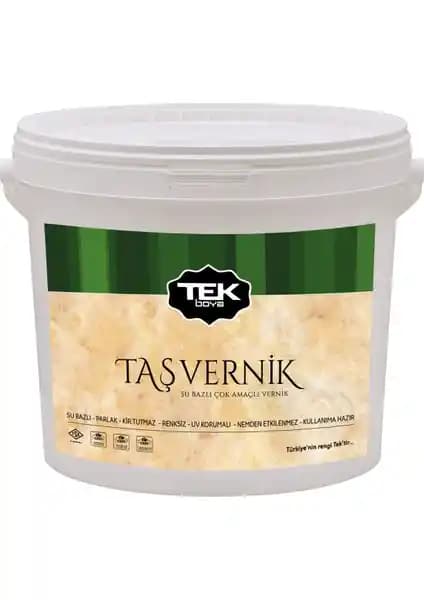 Tek Boya Tek Taş Verniği 0,75 Kg Su Bazlı Çevre Dostu Dış Mekan Koruyucu Kaplama