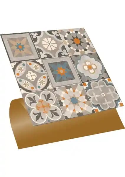 Tink Kendinden Yapışkanlı Apricot Desenli PVC Karo ile Pratik ve Estetik İç Dekorasyon Çözümü