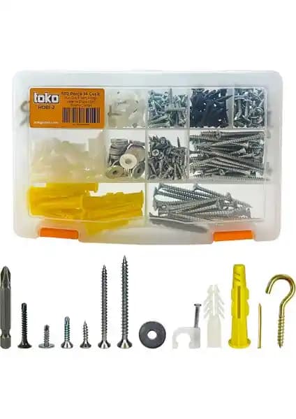 Toko Hobi-2 502 Parça Çok Amaçlı ve Dayanıklı Montaj ve Hobi Seti