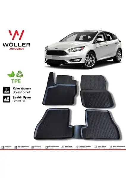Wöller Ford Focus 2015-2018 İçin 3D Havuzlu Paspaslar Kalite ve Uyum Garantisi