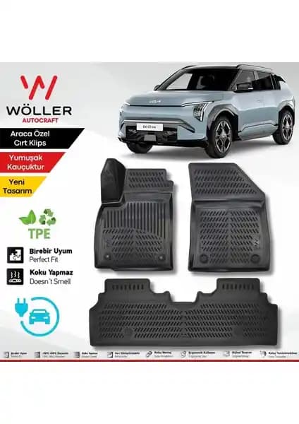 Wöller Kia Ev3 2024 Sonrası Uyumlu 3D Havuzlu Paspaslar Şık ve Dayanıklı Tasarım