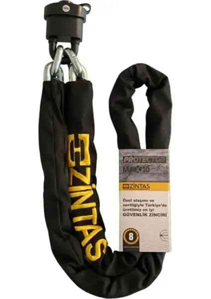 Zintaş MAX10 10MM Kesilmez Motosiklet Zincir Kilit Güvenlik ve Dayanıklılık Çözümü