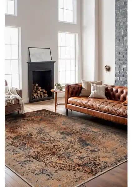 Bigartshome Soft Pastel Vintage Desenli Salon Halısı: Estetik ve Dayanıklılık Bir Arada