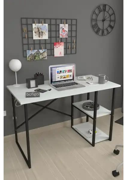 Bofigo 60X120 cm 2 Raflı Çalışma Masası Modern Tasarım ve Dayanıklılık