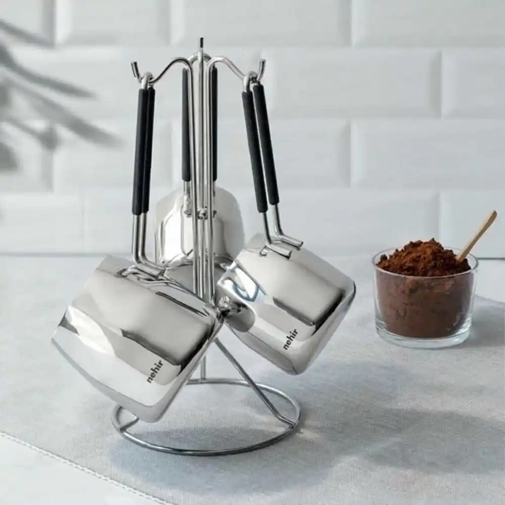 Modern Dekorasyon İçin Nehir 29015 Askı ve Çelik Cezve Setleri İle Şıklığı Yakalayın