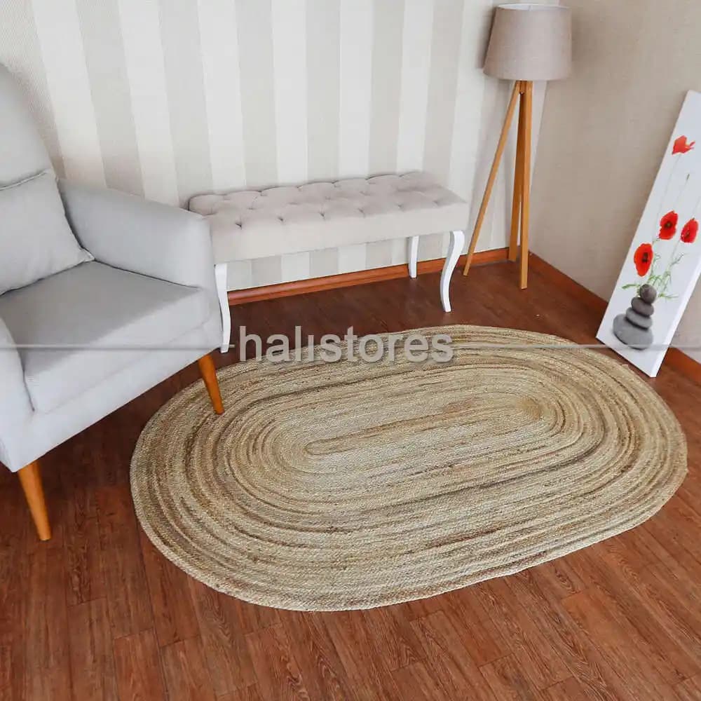 Oval Jüt Halılar ile Dekorasyonunuza Doğal ve Şık Bir Dokunuş Katın