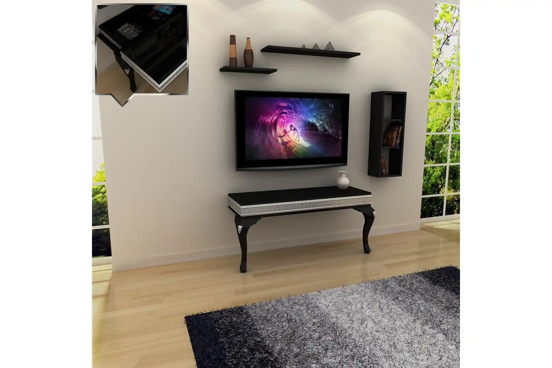2025'te Parlak Siyah TV Ünitesi ile Evinizde Modern Şıklık Yaratın