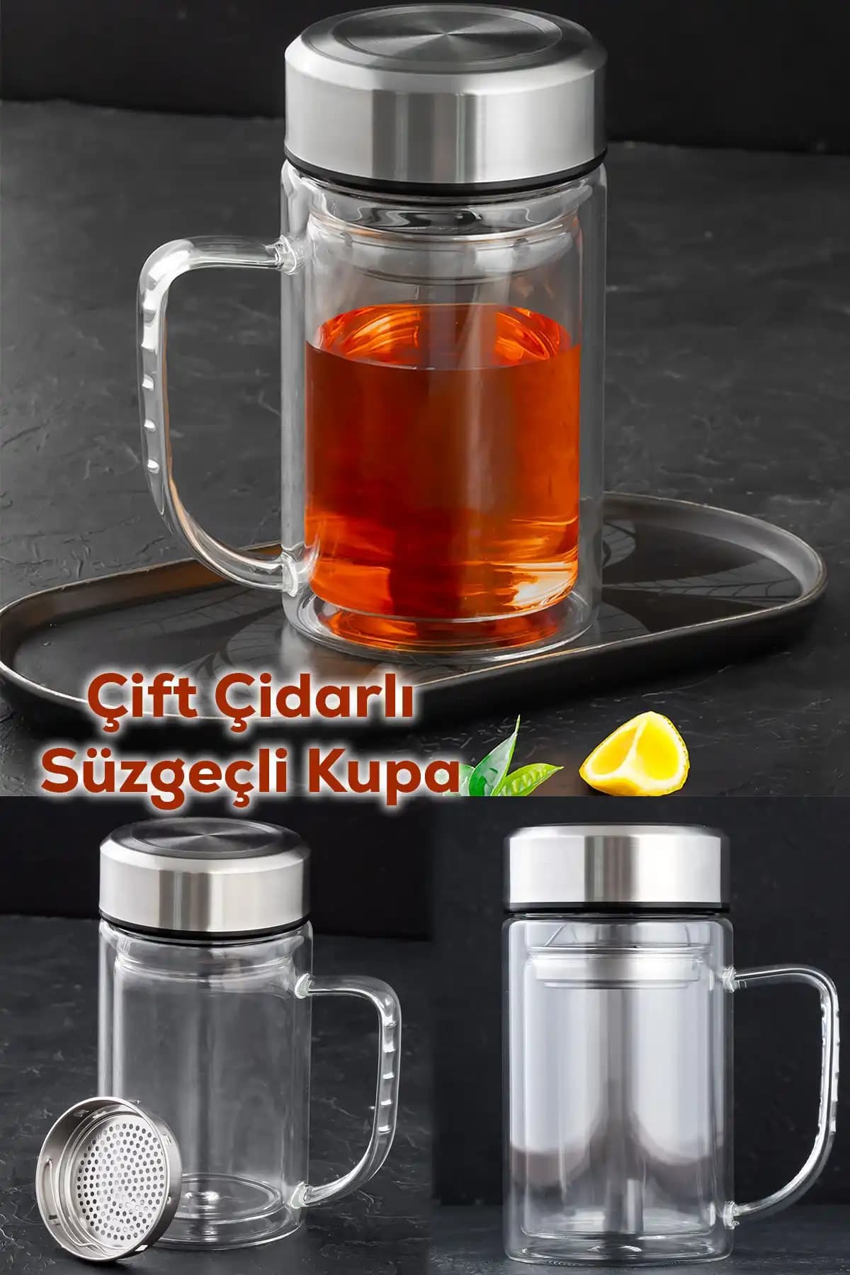 Porselen Süzgeçli ve Kapaklı Bitki Çayı Kupasıyla Dekorasyonda Şıklık ve Fonksiyonellik
