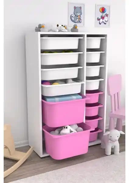 Pratico Çok Amaçlı Oyuncak Dolapları Pembe Beyaz ve Sarı Modellerinin Karşılaştırması