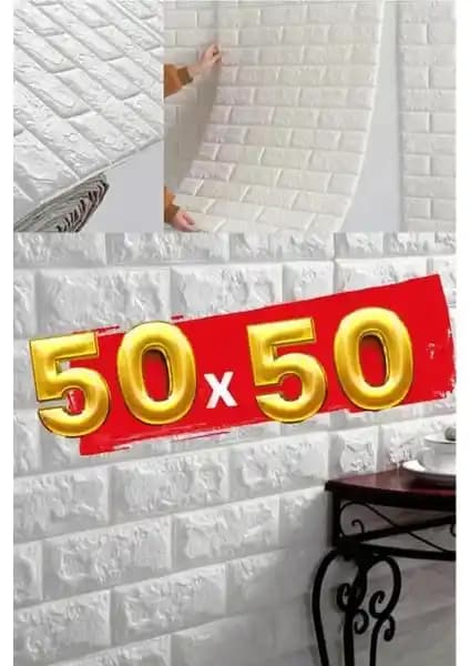 Renkli Duvarlar 50x50 cm ve 70x38 cm Kendinden Yapışkanlı Duvar Kağıdı Karşılaştırması