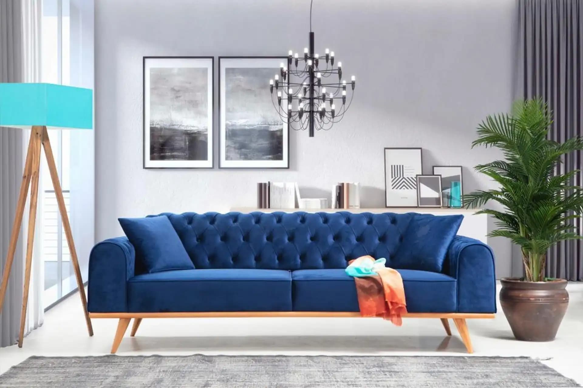 Saks Mavisi Koltuk Dekorasyon Rehberi: Modern ve Şık Salon Tasarımları