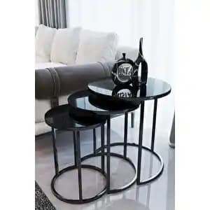 Siyah Cam Zigon Sehpa ile Modern ve Şık Dekorasyon Unsuru Yaratın