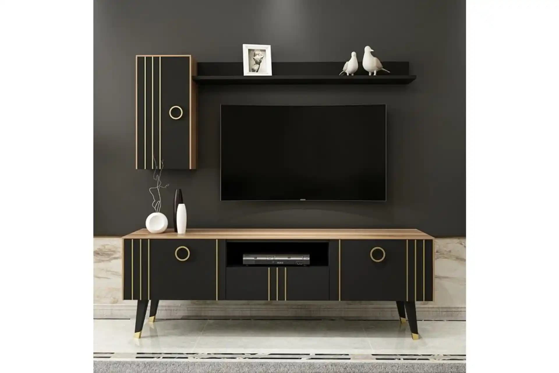 Siyah Gold TV Ünitesi ile Modern ve Şık Ev Dekorasyonları İçin En İyi Seçenekler