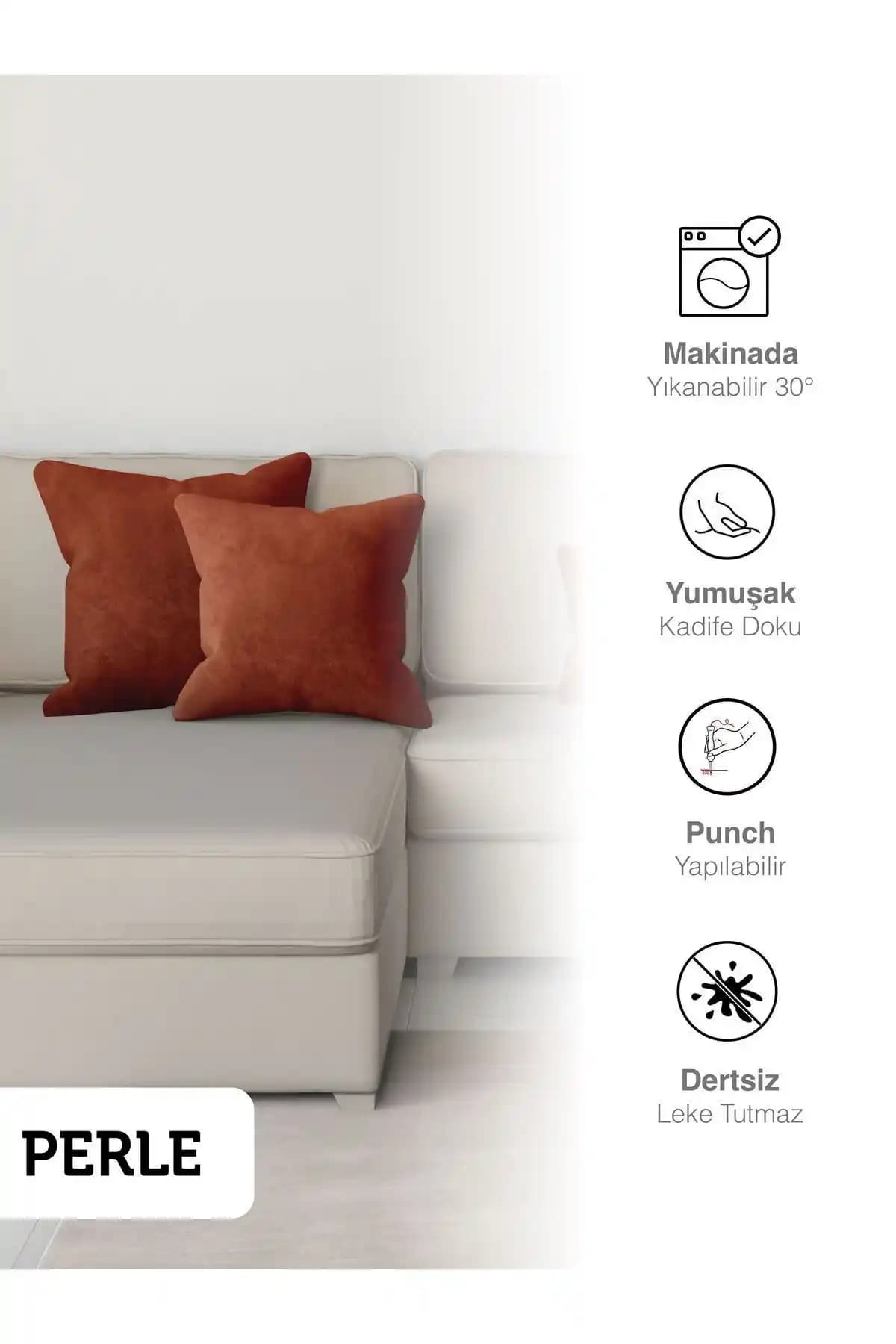 Tarçın Rengi Kırlent Kılıfı ile Evinize Sıcak ve Şık Dokunuşlar Yapın