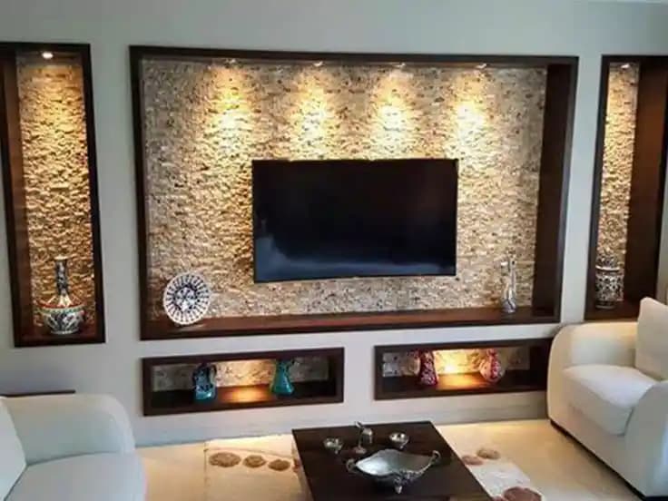 Taş Duvar Dekorasyonu ile TV Ünitenize Doğal ve Şık Bir Dokunuş Katın