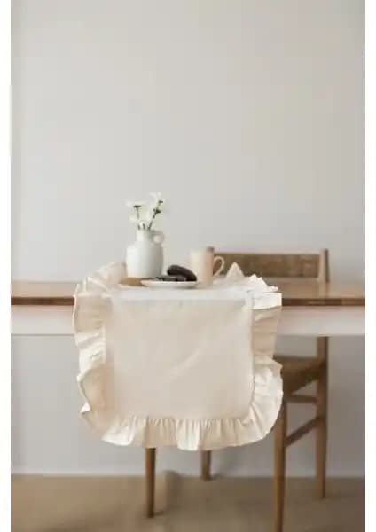 Wellstil Rufle: Estetik ve Fonksiyonellik Sunan Keten Masa Runnerı 40x110 cm