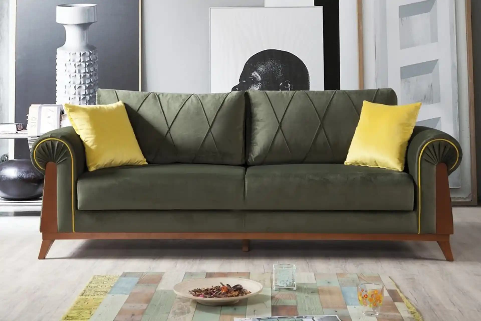 2025'te Yeşil Hardal Koltuk Takımıyla Evinizde Enerji ve Şıklık Yaratın