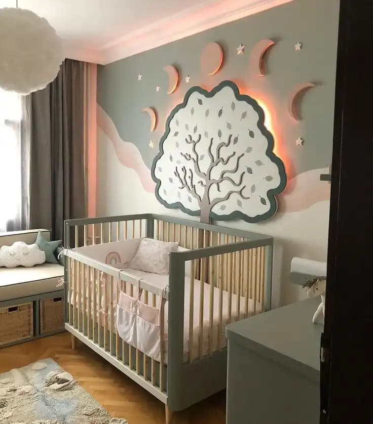 Yeşil Renk Tonlarıyla Huzurlu ve Doğal Bebek Odası Dekorasyonu Rehberi