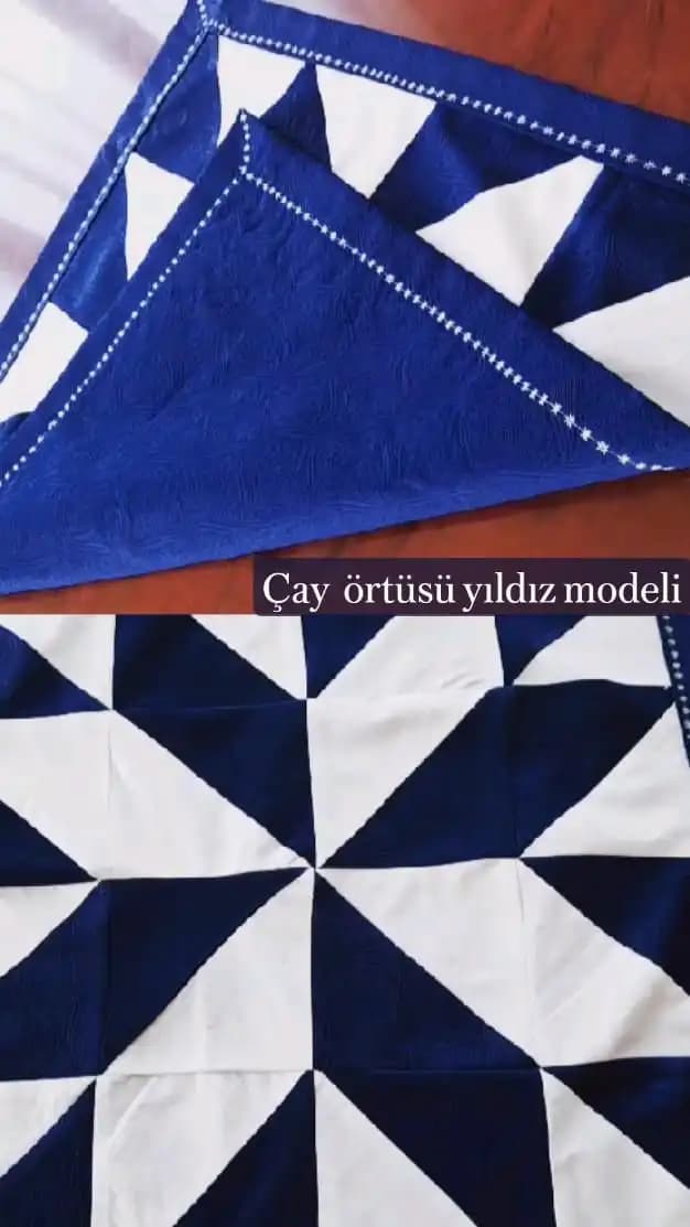Yıldız Motifleriyle Dekorasyonunuza Şıklık Katacak Çay Örtüsü Modelleri