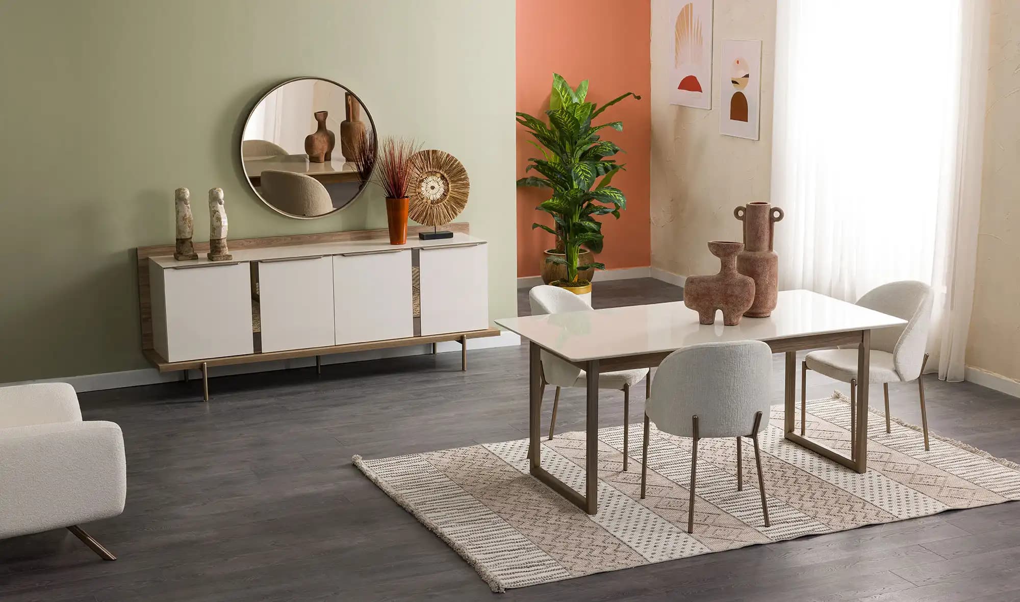 Yılz Motifleriyle Modern ve Klasik Tarzda Şık Yemek Odası Dekorasyonları