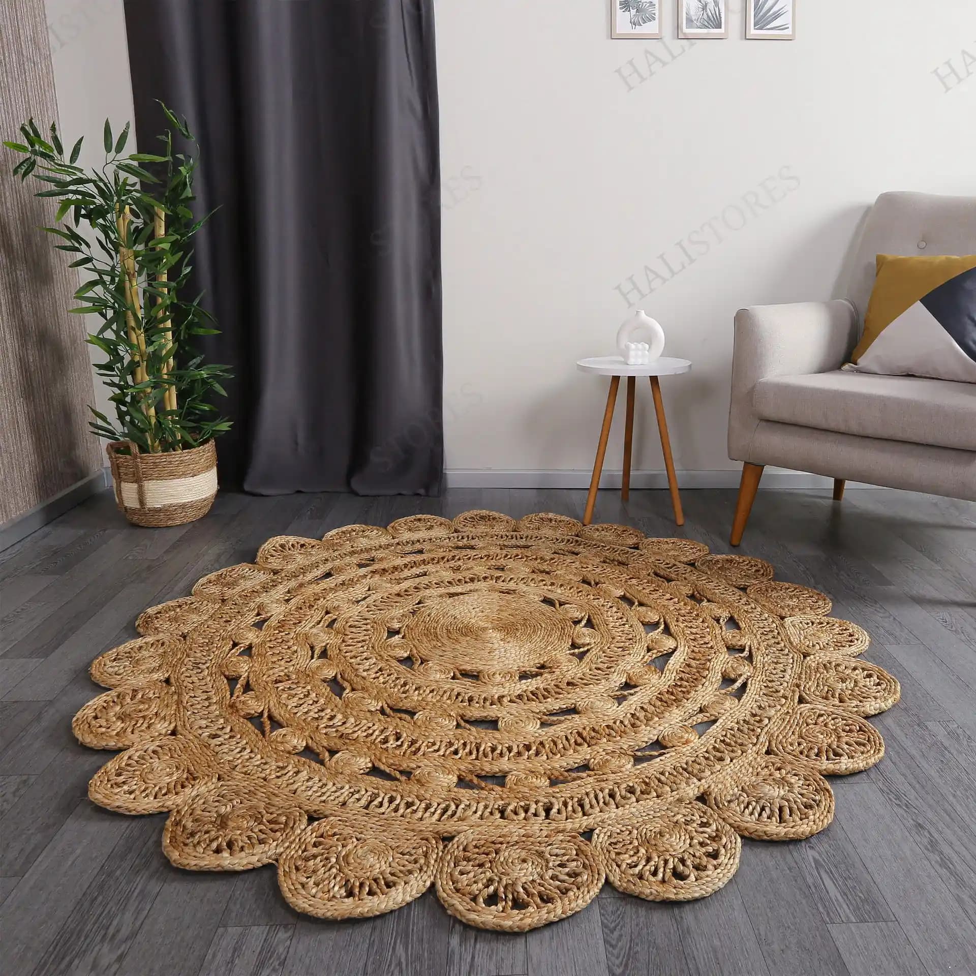 Yuvarlak Jüt Halı ile Mekânlarınıza Doğal ve Şık Bir Dokunuş Katın