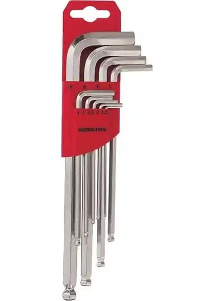 İzeltaş Yuvarlak Başlı Allen Anahtar Takımı: Uzun Boy ve Altı Köşe Uçlarıyla Geniş Erişim