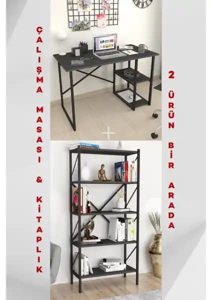 Bofigo 2 Raflı Çalışma Masası ve Deconode Flexy L Çalışma Masası Karşılaştırması