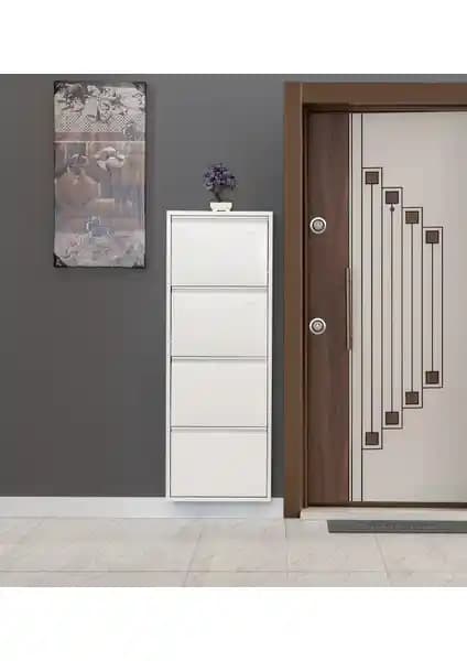 Kaser Beyaz 4'lü ve EVDEMO Kilitli Metal Ayakkabılık Karşılaştırması