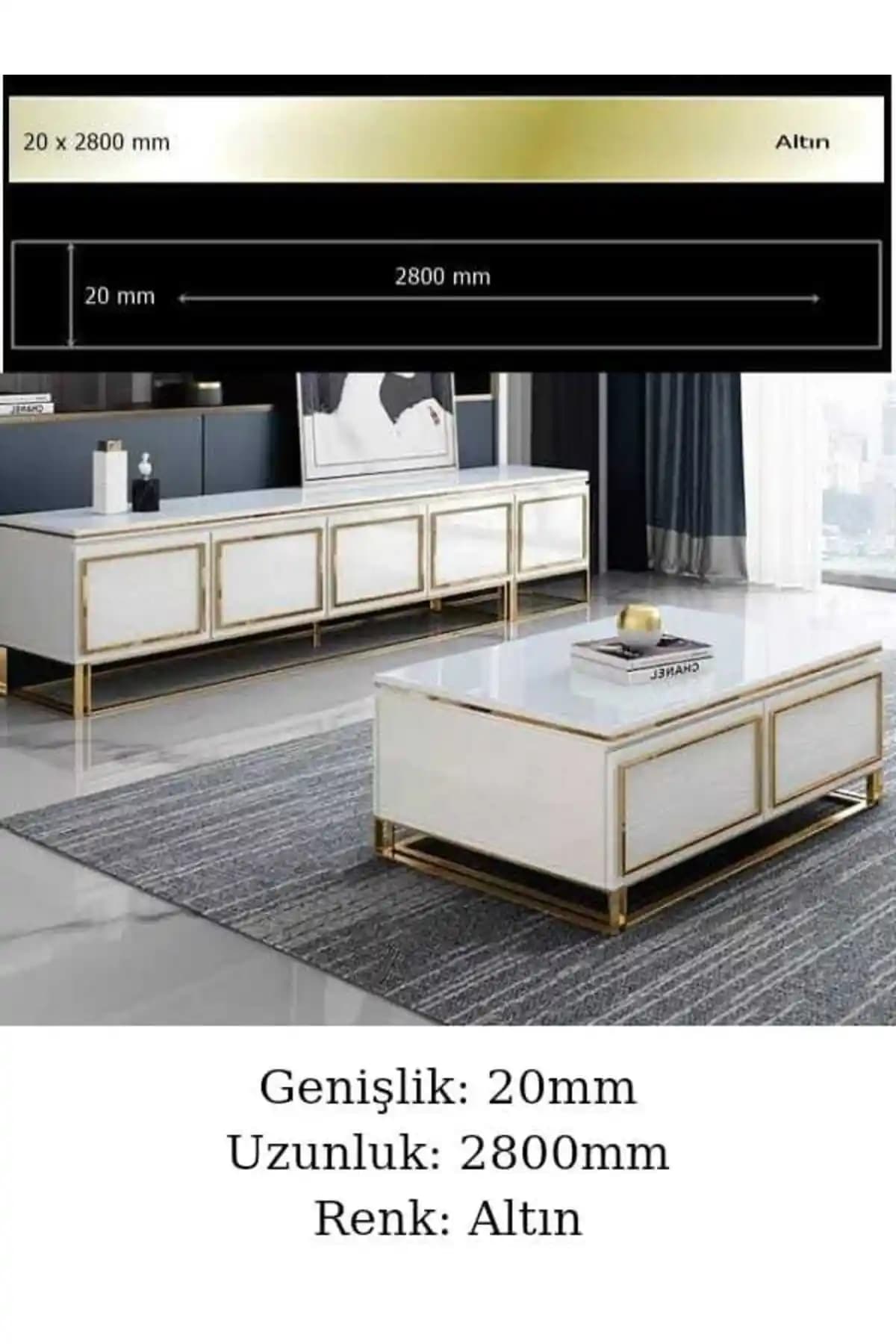 ARON HIRDAVAT Dekoratif Pleksi Şerit 2800mm Uzunluk ve Kendinden Yapışkanlı Özelliklerle