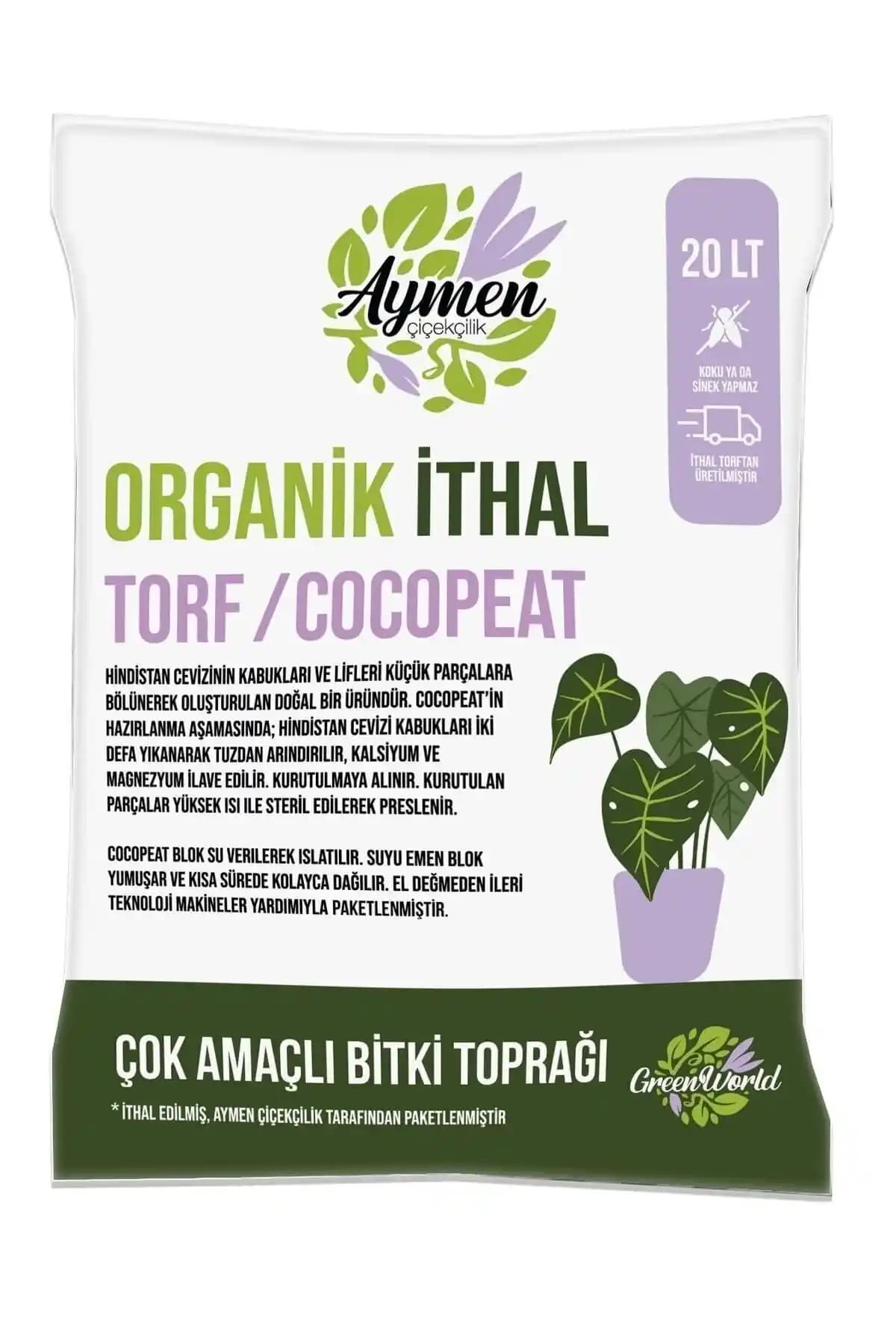 Aymen Çiçekçilik 20 Litre İthal Cocopeat Torf Ponza Karışımı Bahçe Toprağı