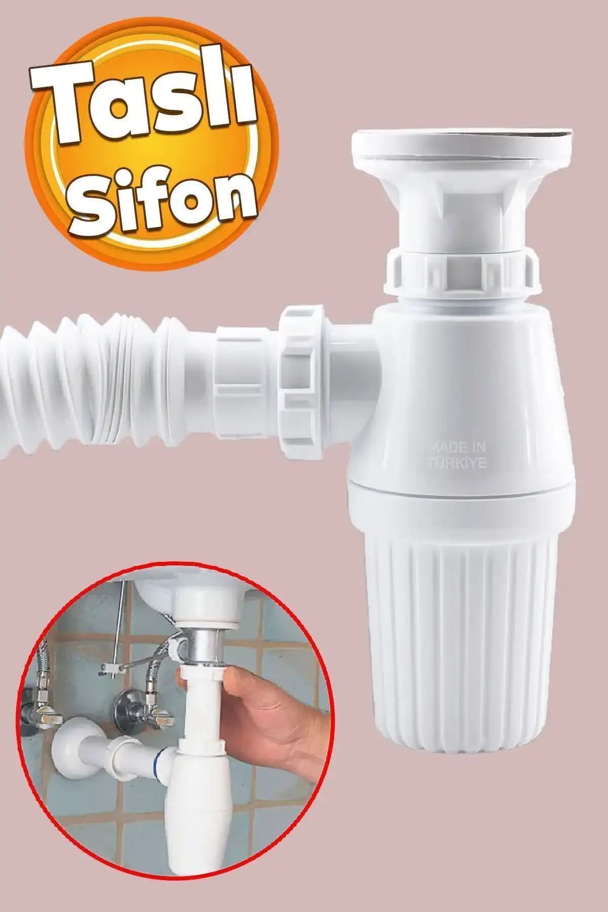 Badem10 Körüklü Sökülebilir Lavabo Sifonu Pratik ve Dayanıklı Tasarım