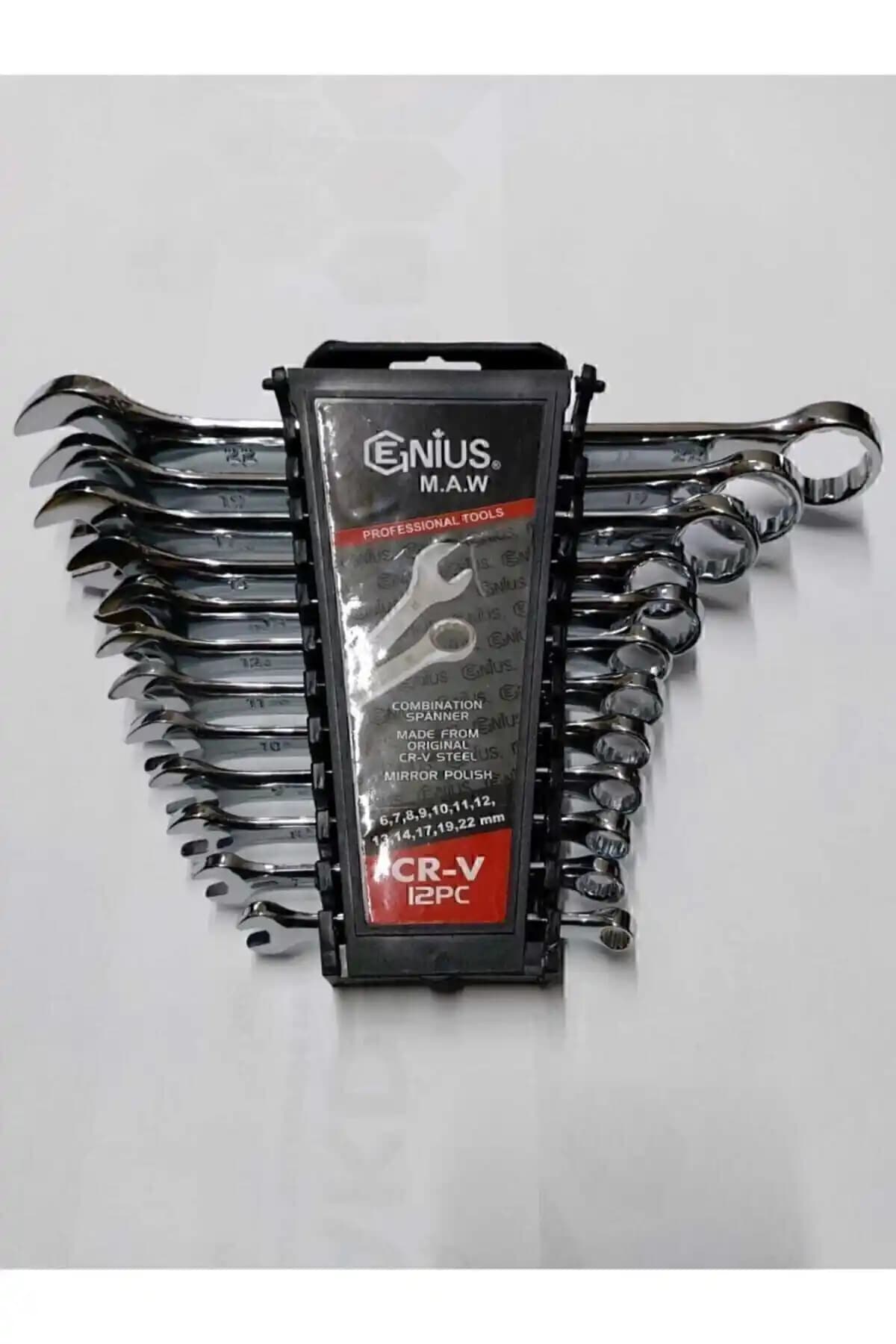 Enius 12 Parça Kombine Anahtar Düz Yılz Takım Seti - Çok Yönlü ve Dayanıklı El Aleti