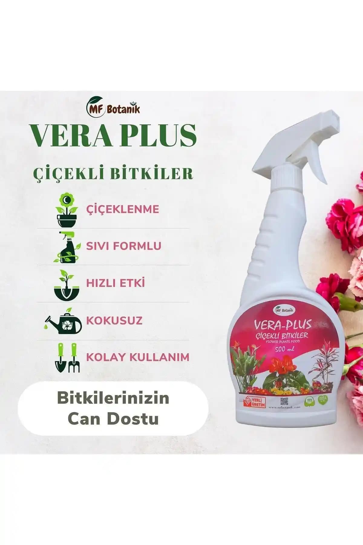 MF Botanik VERA-PLUS Çiçekli Bitkiler İçin Zengin Mikro ve Makro Elementli Sıvı Gübre