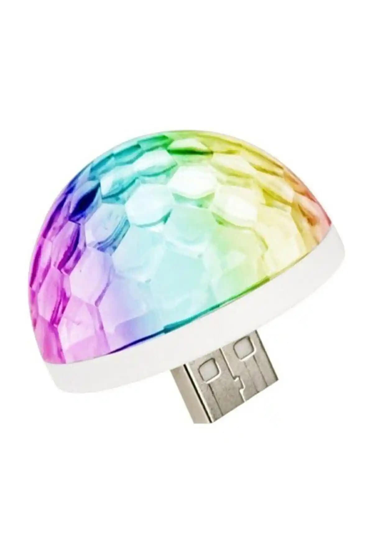 Araç İçi Atmosfer Yaratıcı LED Disco Topu USB ve Çakmaklık Girişli