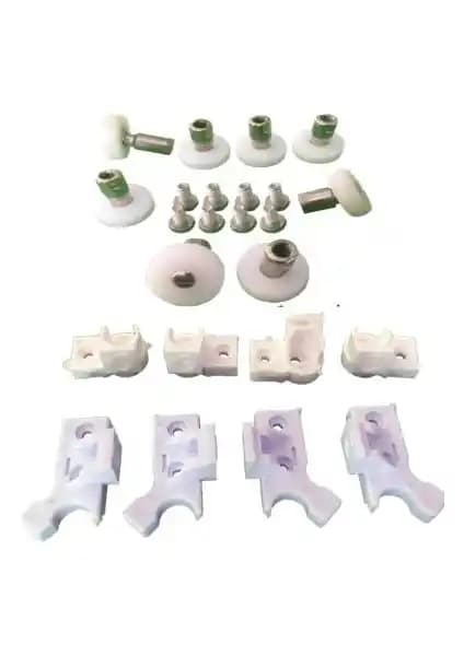 Armina Cam ve Mika Duşakabin Teker Seti Beyaz Köşe Kabin için Modern Banyo Çözümü