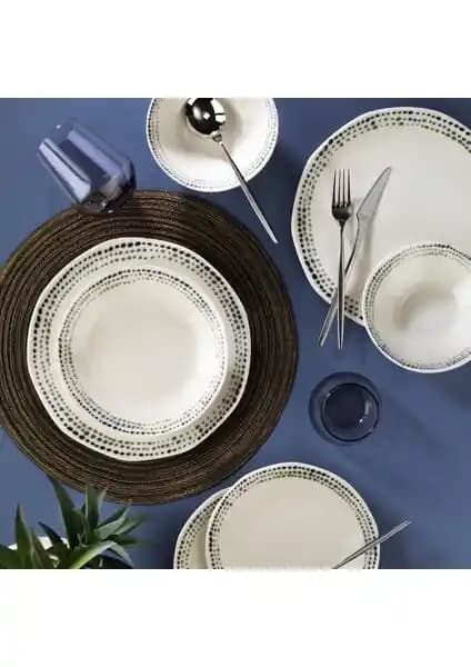 Aryıl<dı>z Ruby Blue 16 Parça Dört Kişilik Porselen Yemek Takımı Şıklık ve Dayanıklılık