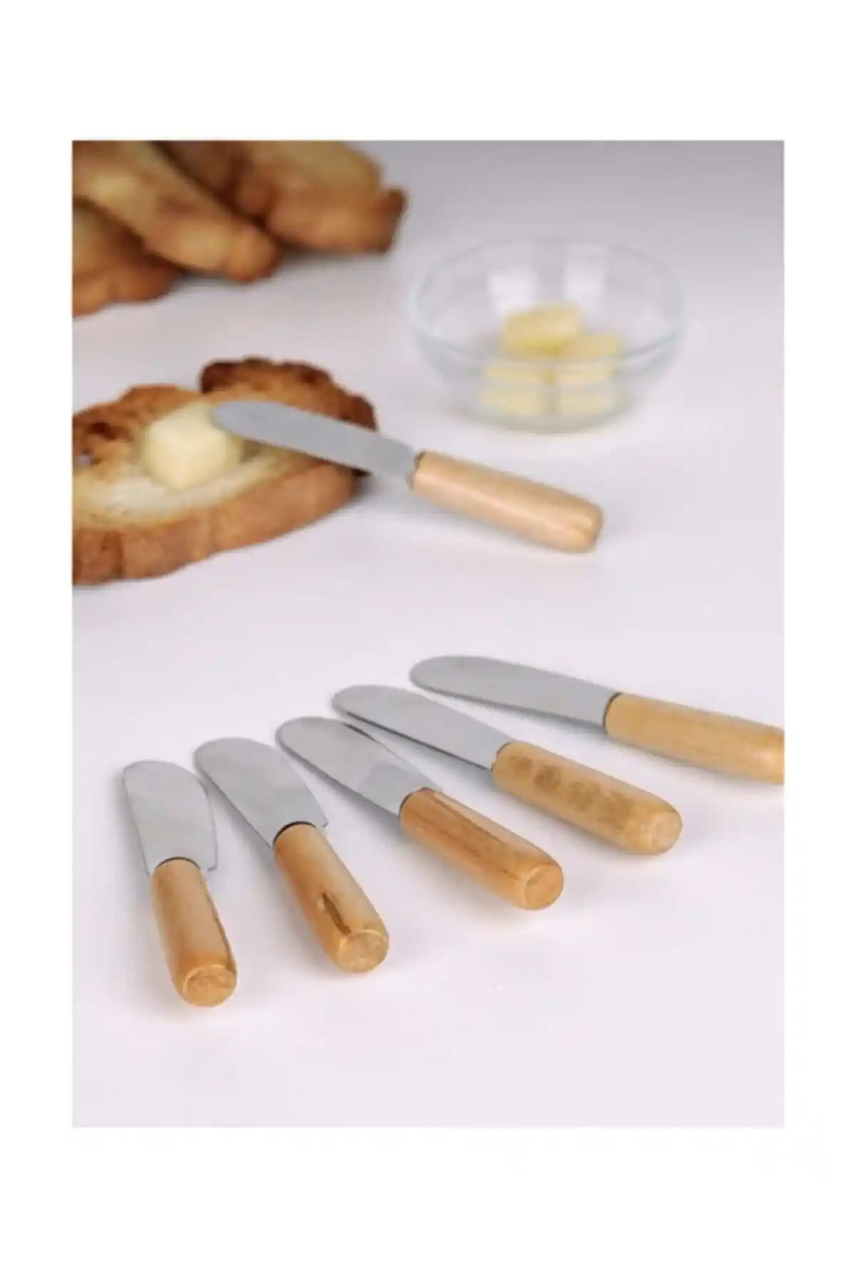 AYGÖREN HOME Bambu Saplı Tereyağı Reçel ve Çikolata Bıçağı Seti Dayanıklı ve Şık Tasarım