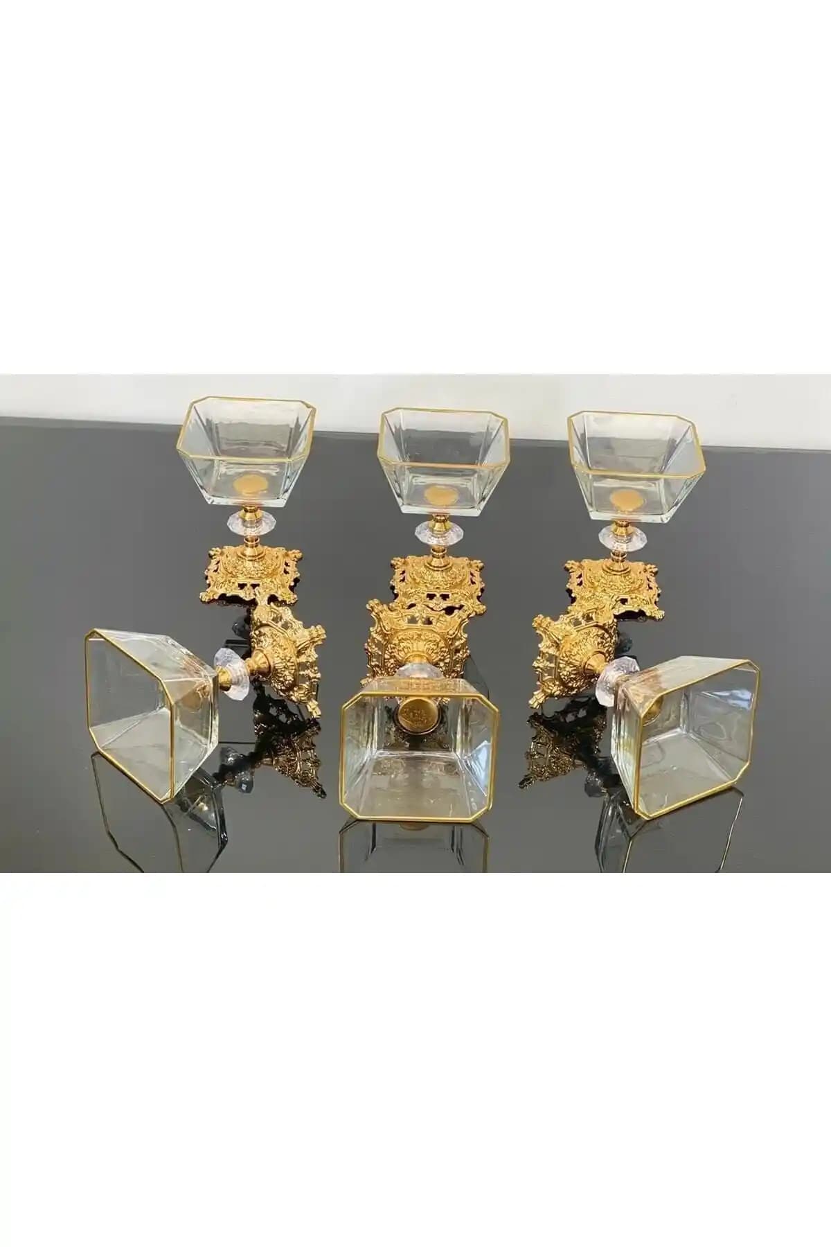 Aymin Kristal 2'li Metal Döküm Magnolia Kase Seti Şık ve Çok Yönlü Kullanım İçin